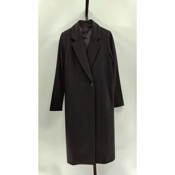 Quince Jackets & Blazers - Quince Women Italian Wool Classic Single-Breasted Coat Black S